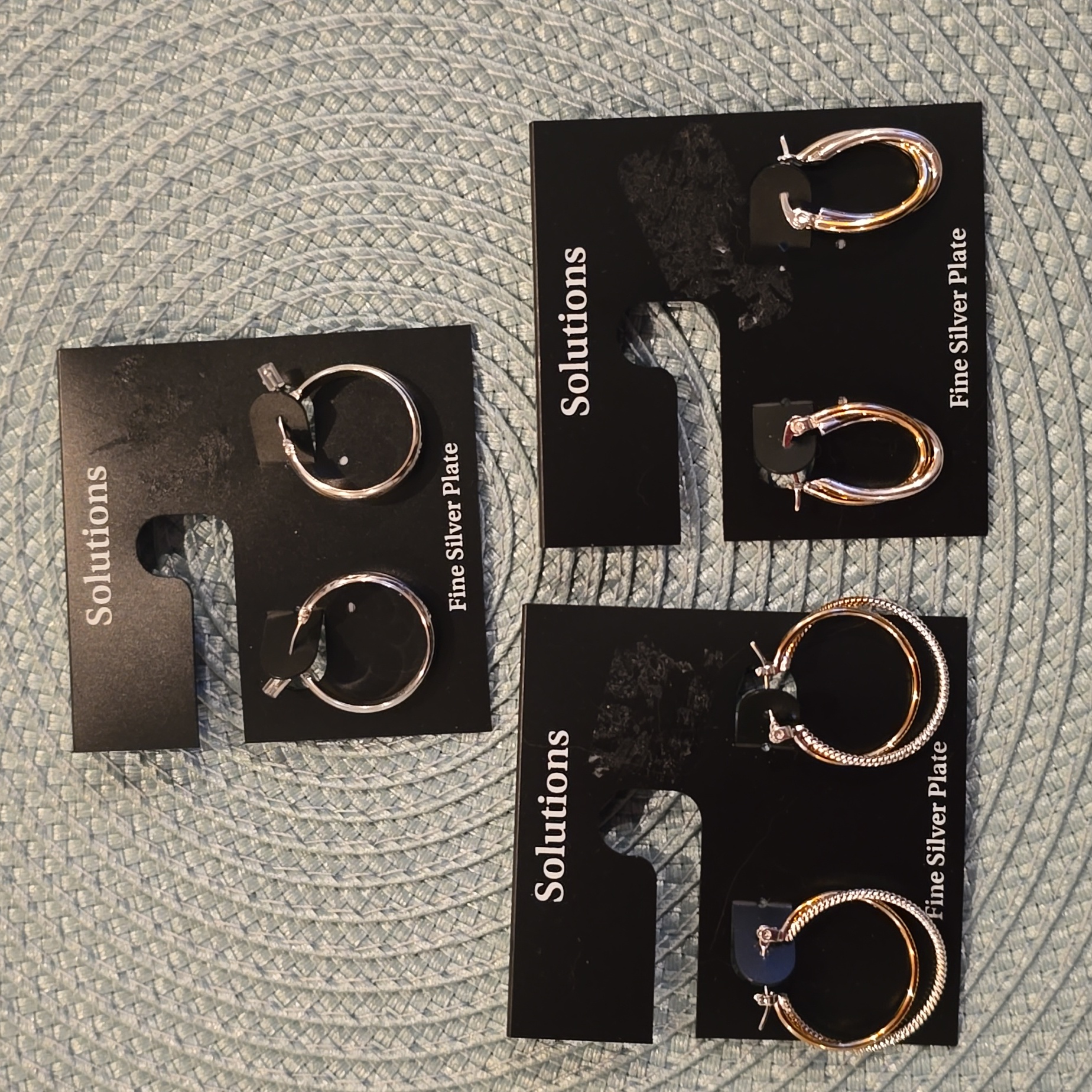 Solutions Brand Womens Silvertone And Goldtone Pierced Earrings Bundle Of 3 Pair